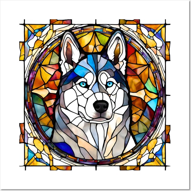 Stained Glass Siberian Husky Wall Art by Doodle and Things